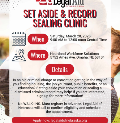 Legal Aid of Nebraska: Set Aside & Record Sealing Clinic